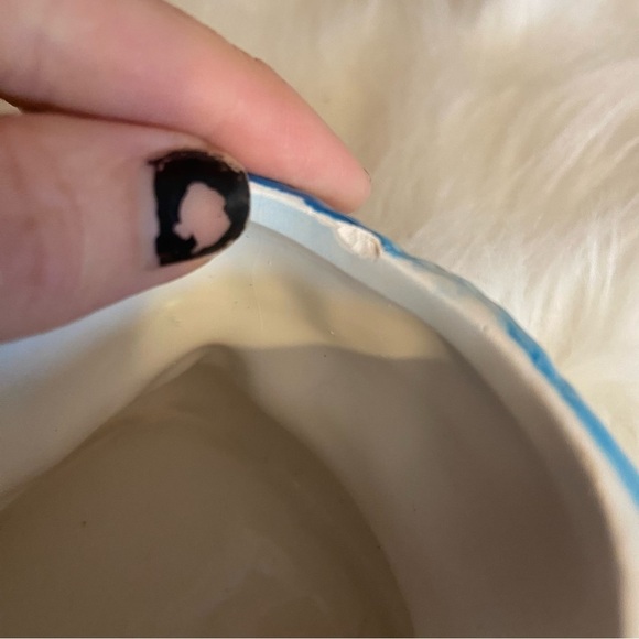 🛍️3/$30 Vintage blue & white ceramic baby booties planter made in Japan - Picture 10 of 11